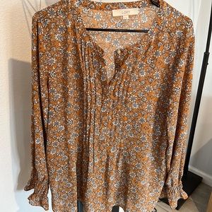 Loft Floral Long Sleeve Blouse